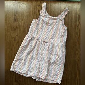 3 FOR $15 - Girls pastel seersucker striped playsuit romper sleeveless 10 yrs
